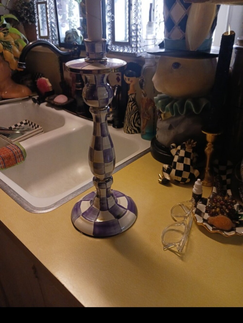 Mackenzie Childs Purle White Check New Large
